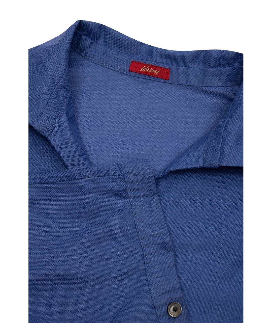 BRIONI Синяя хлопковая блузы, фото 2