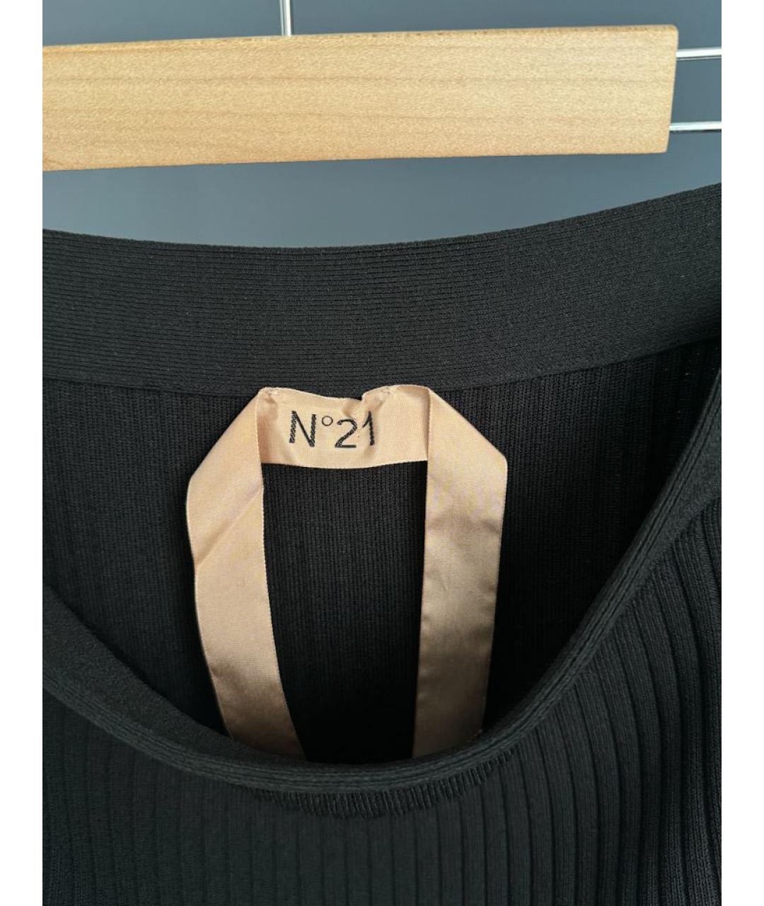 NO. 21 Черная вискозная юбка миди, фото 5