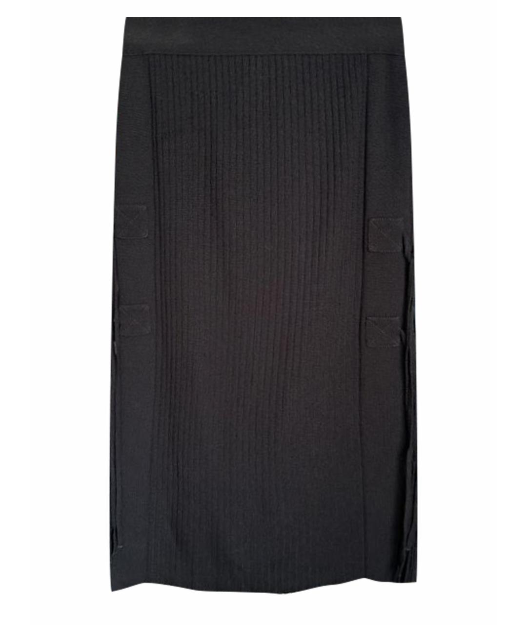 NO. 21 Черная вискозная юбка миди, фото 1