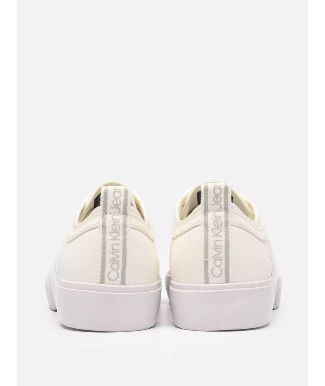 CALVIN KLEIN Белые текстильные низкие кроссовки / кеды, фото 4