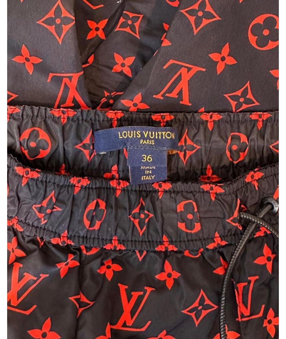 LOUIS VUITTON Красные полиэстеровые брюки широкие, фото 3