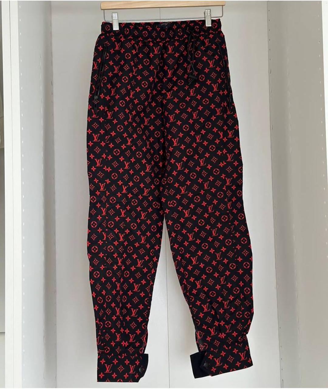 LOUIS VUITTON Красные полиэстеровые брюки широкие, фото 2