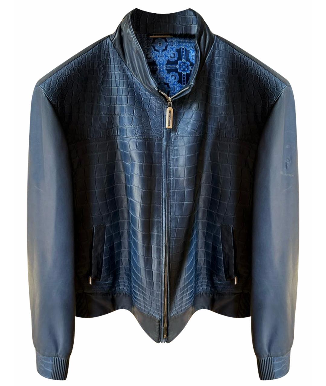 STEFANO RICCI Темно-синяя куртка из экзотической кожи, фото 1