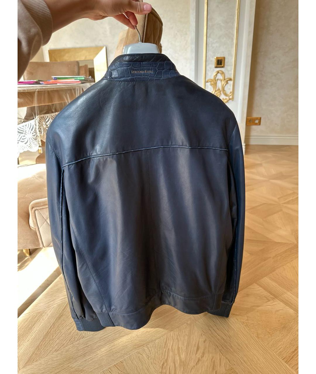 STEFANO RICCI Темно-синяя куртка из экзотической кожи, фото 2