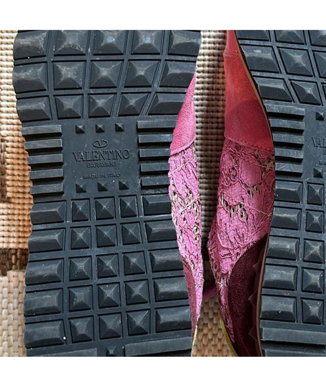 VALENTINO Розовые текстильные кроссовки, фото 3
