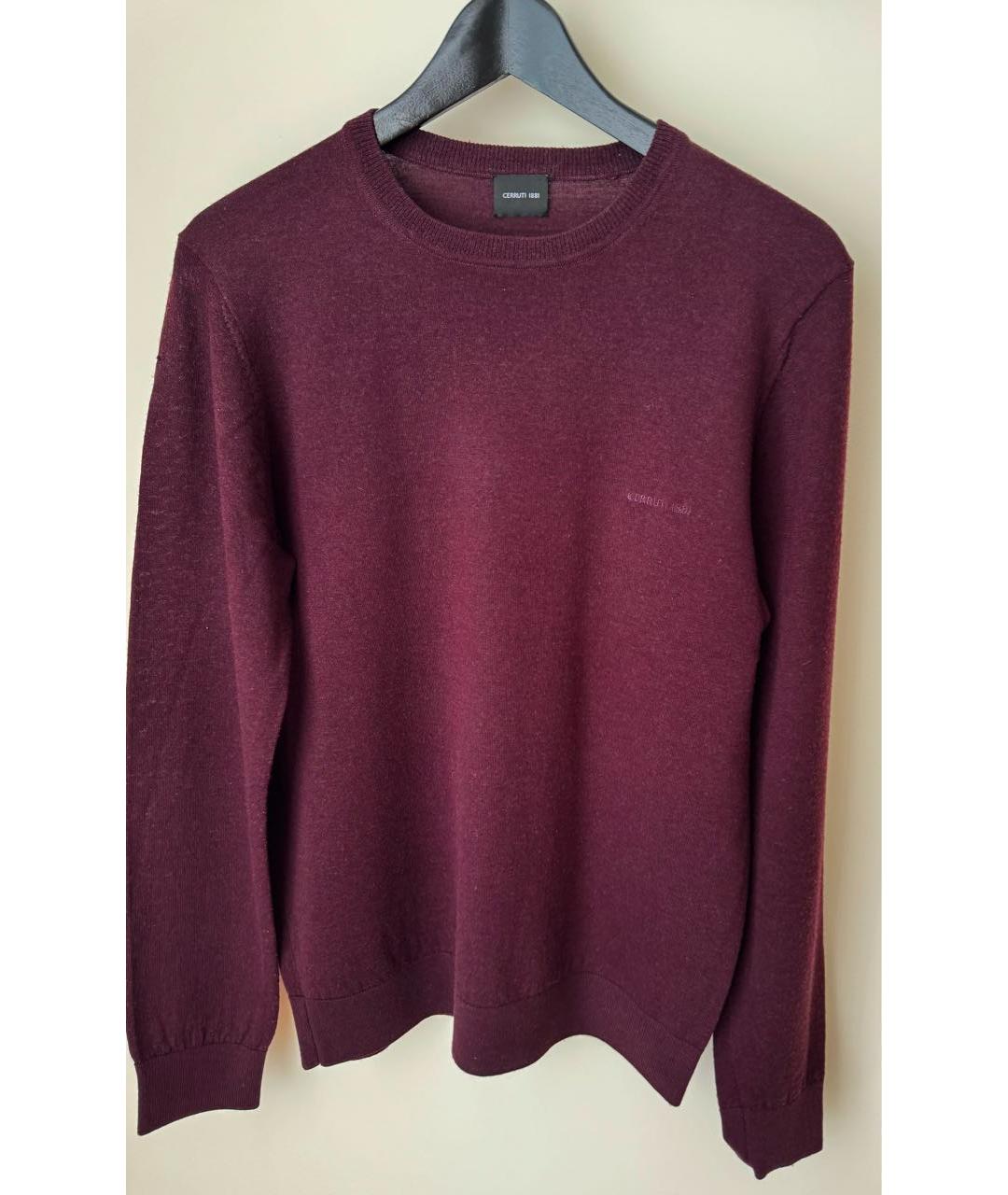 CERRUTI 1881 Бордовый шерстяной джемпер / свитер, фото 5