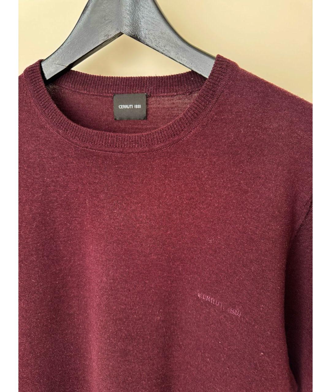 CERRUTI 1881 Бордовый шерстяной джемпер / свитер, фото 3