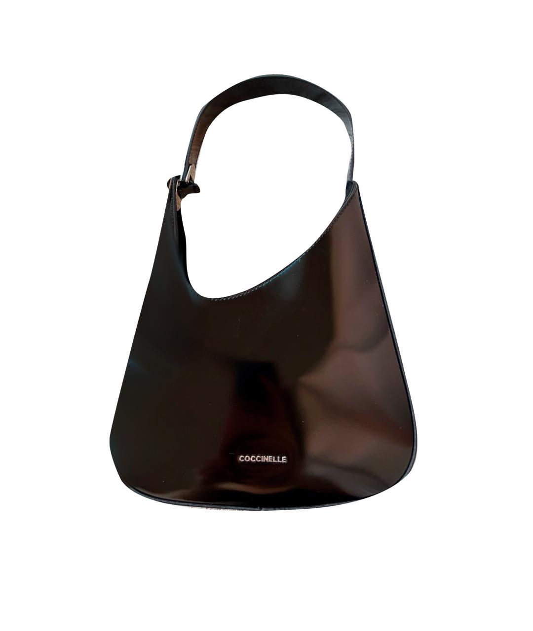COCCINELLE Черная кожаная сумка с короткими ручками, фото 1
