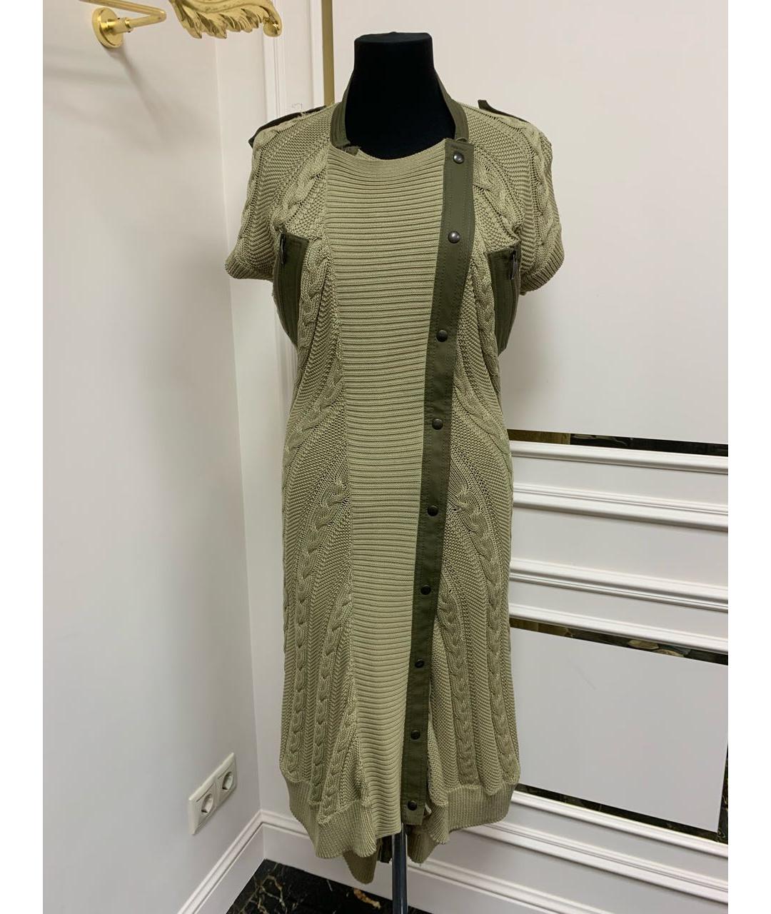 ALEXANDER MCQUEEN Хаки повседневное платье, фото 2