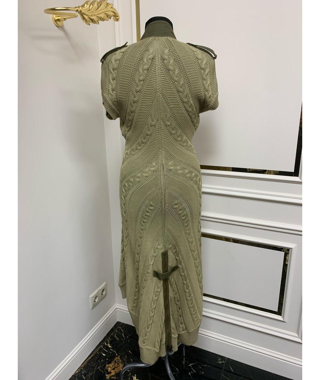 ALEXANDER MCQUEEN Хаки повседневное платье, фото 4
