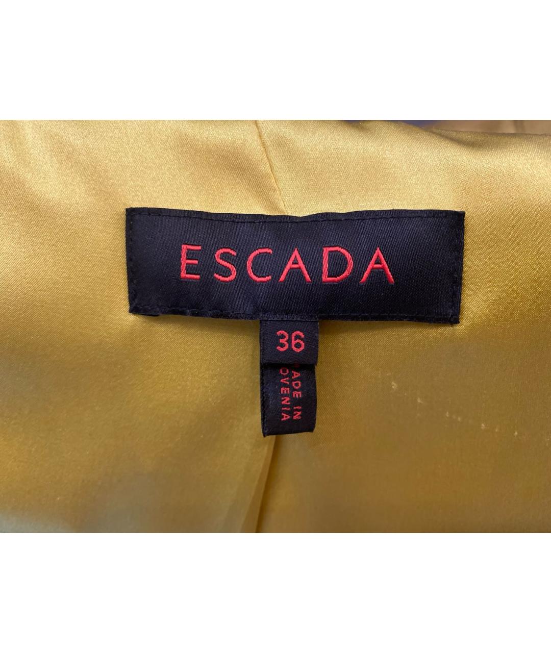 ESCADA Горчичный шелковый жакет/пиджак, фото 3