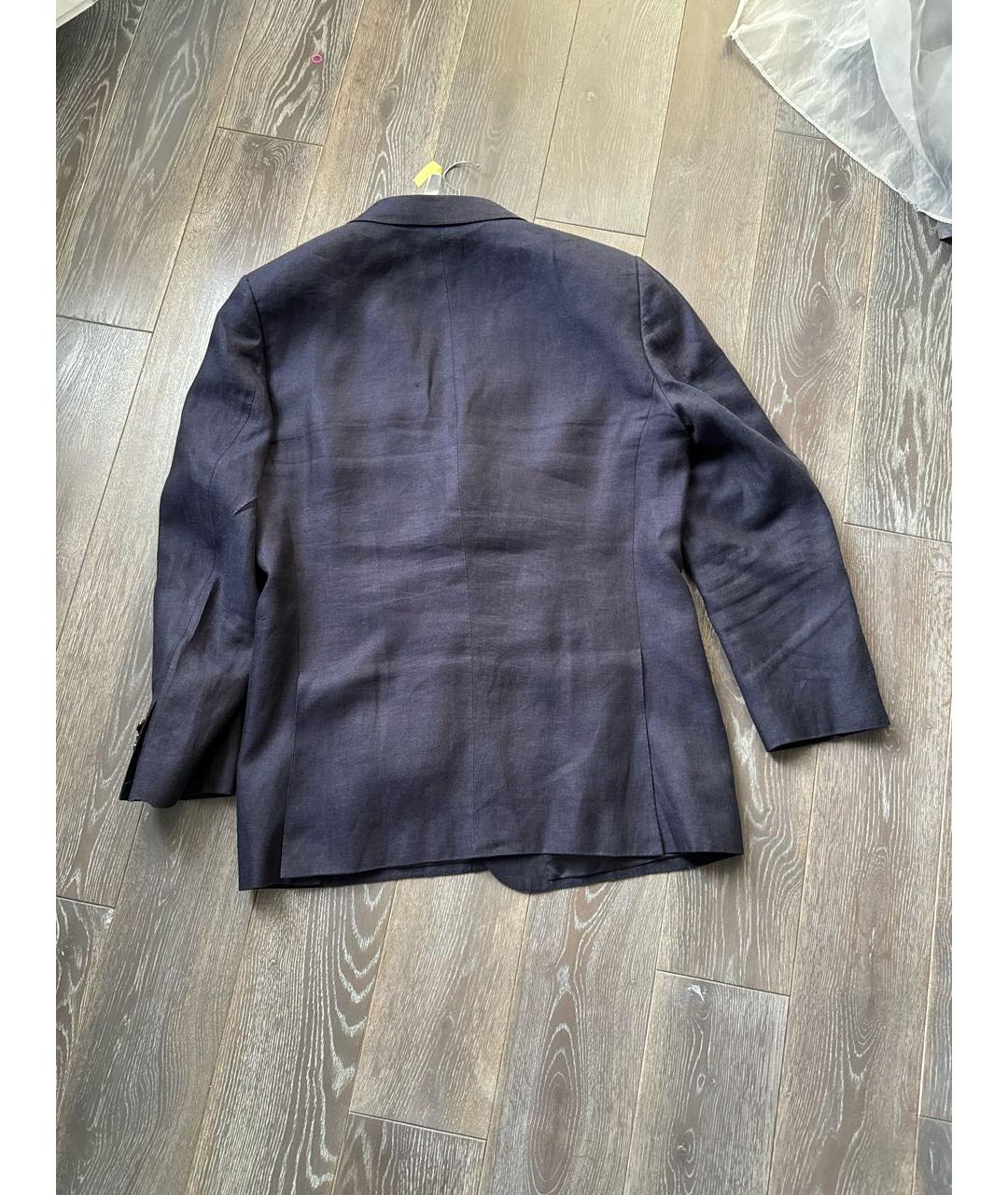 SUITSUPPLY Темно-синий льняной пиджак, фото 2