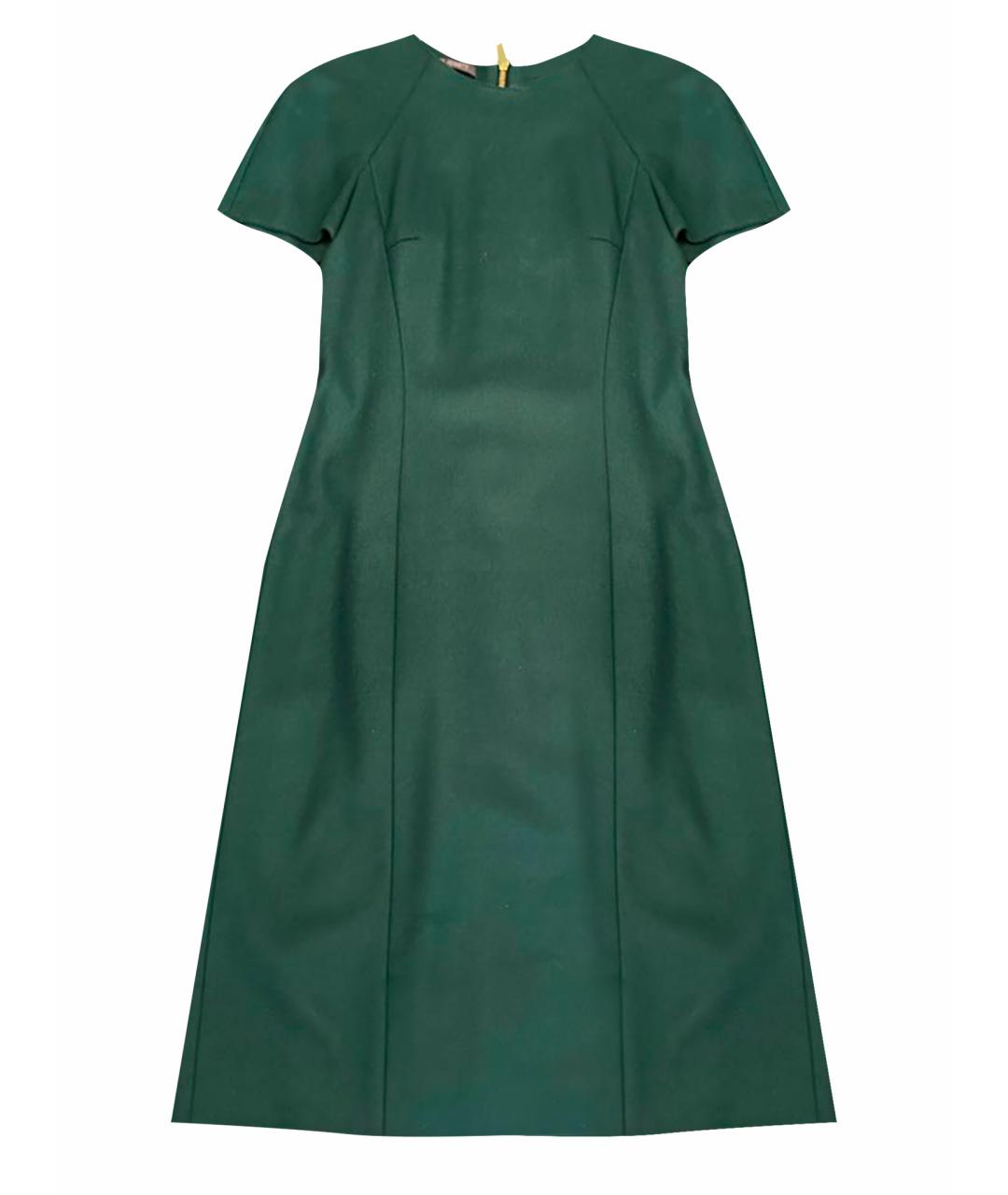 ALBERTA FERRETTI Зеленые шерстяное повседневное платье, фото 1