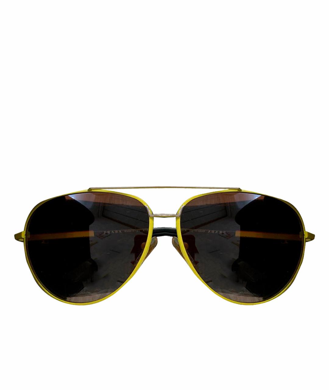 PRADA Желтые металлические солнцезащитные очки, фото 1