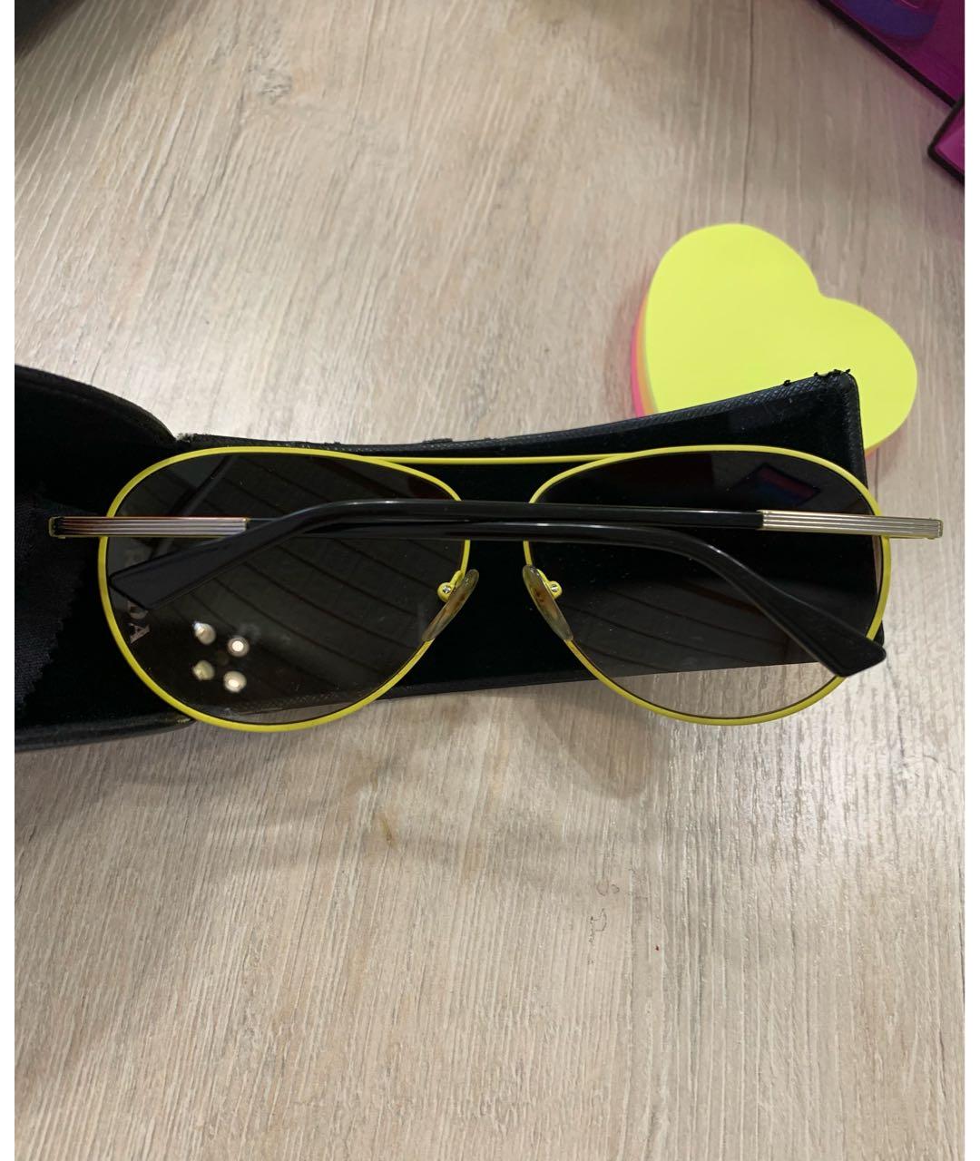 PRADA Желтые металлические солнцезащитные очки, фото 2