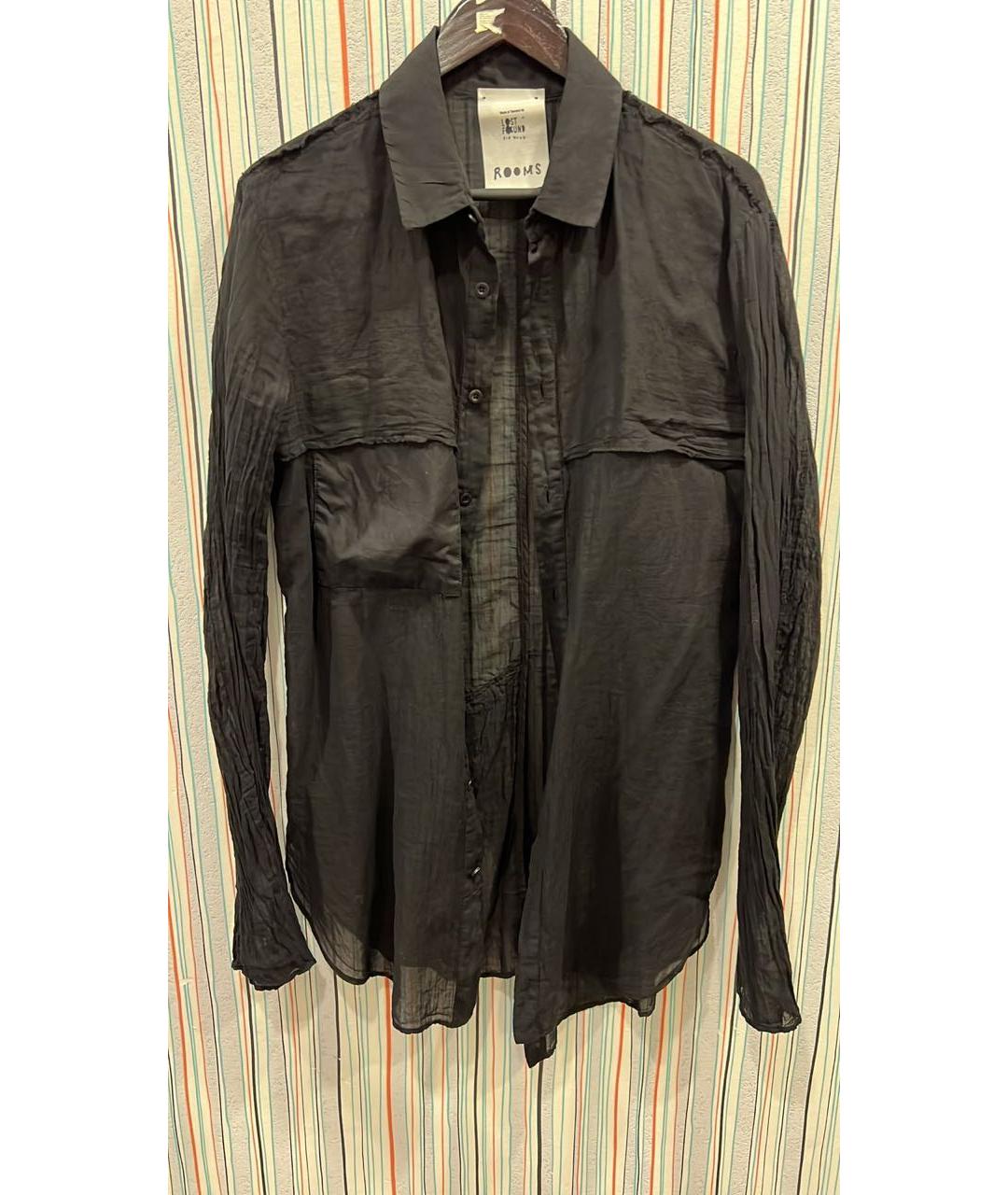 LOST & FOUND RIA DUNN Черная хлопковая кэжуал рубашка, фото 6