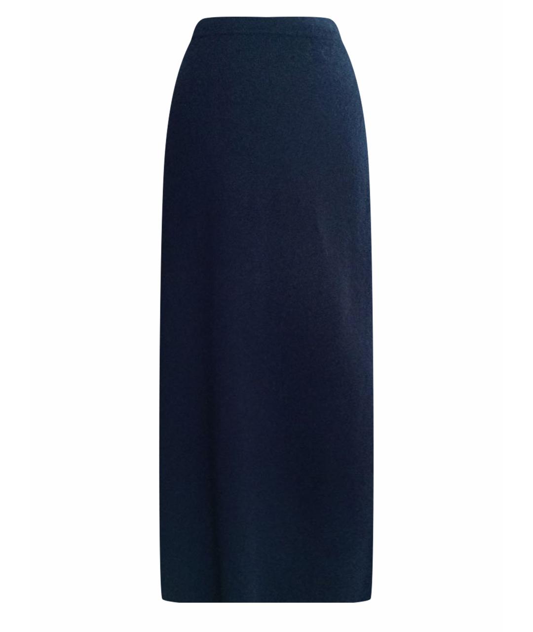 ALLUDE Темно-синяя кашемировая юбка макси, фото 1
