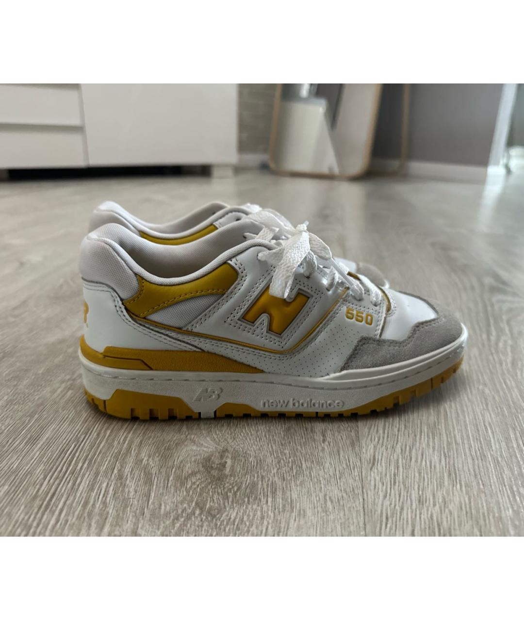 NEW BALANCE Желтые замшевые кеды, фото 2
