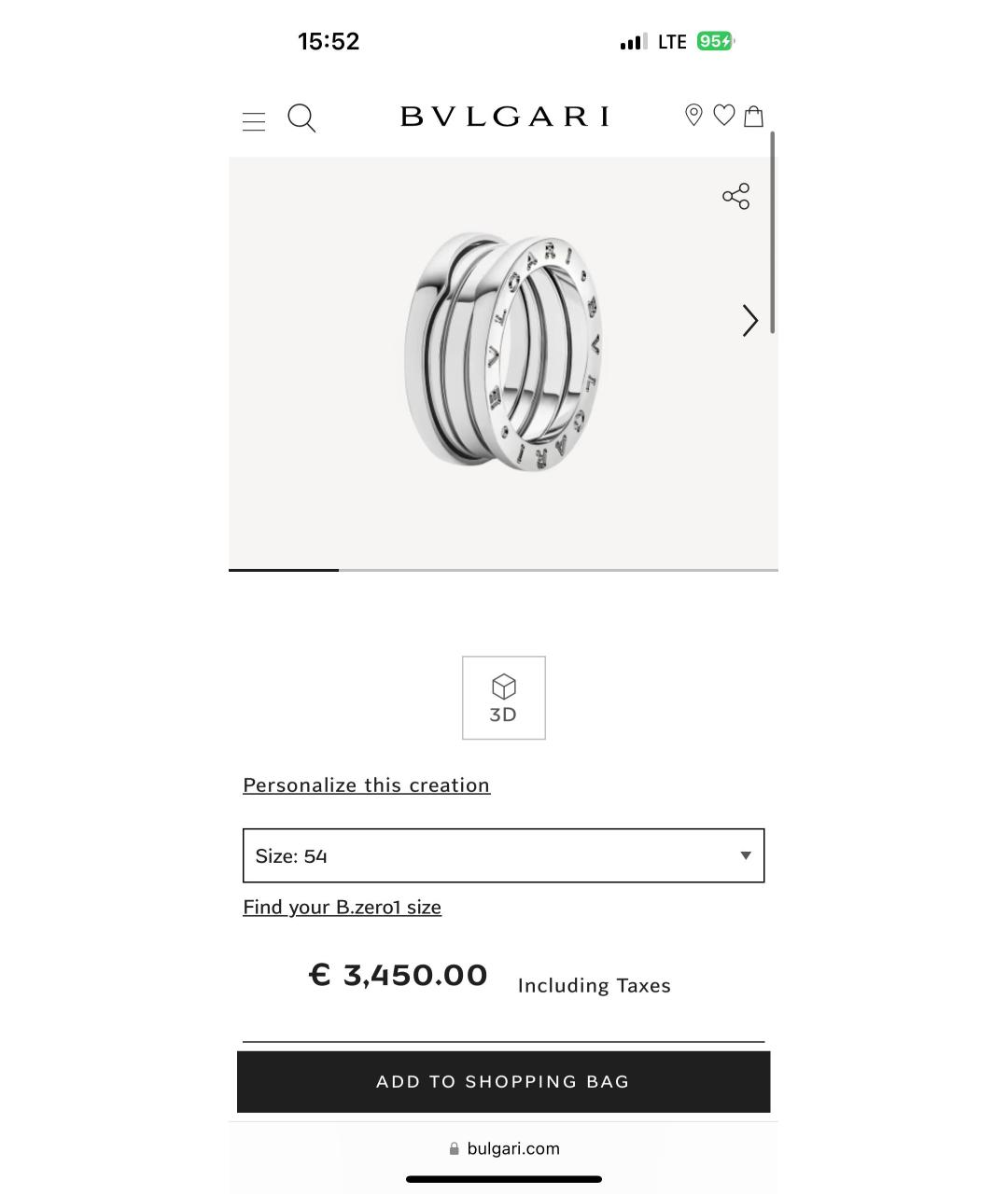 BVLGARI Серебряное кольцо из белого золота, фото 5