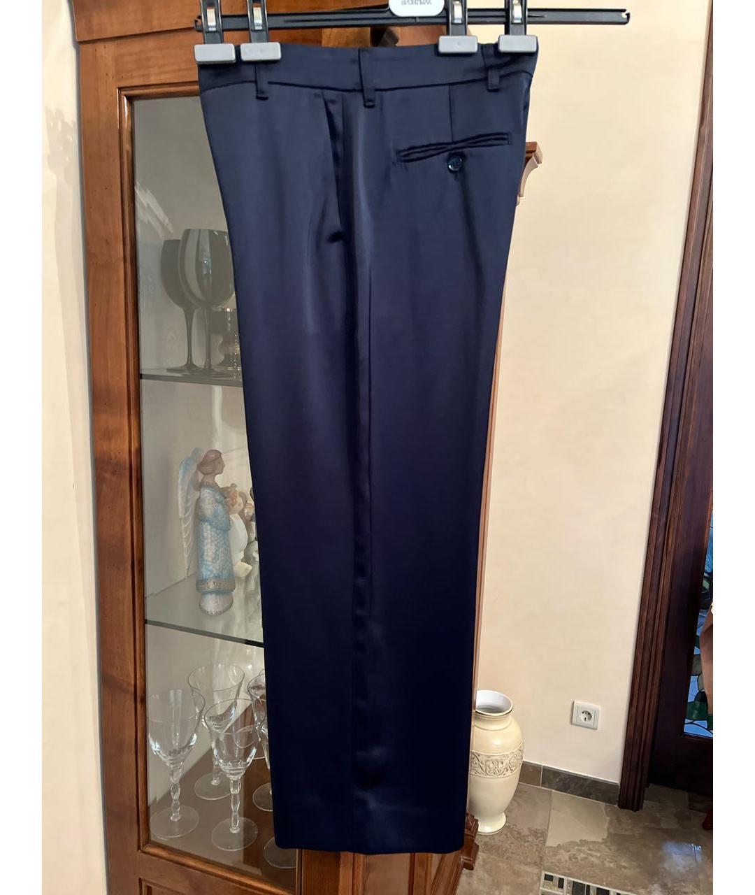 'S MAX MARA Темно-синие вискозные прямые брюки, фото 4