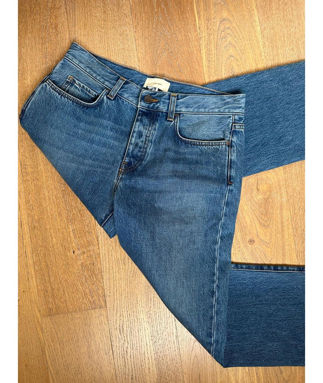 THE ROW Голубые хлопковые прямые джинсы, фото 4