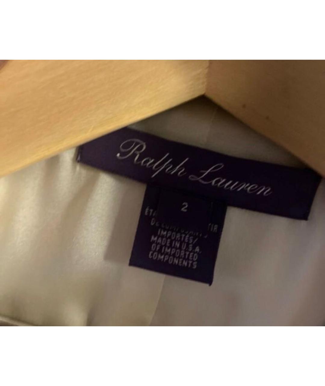 RALPH LAUREN PURPLE LABEL Белое шелковое вечернее платье, фото 2