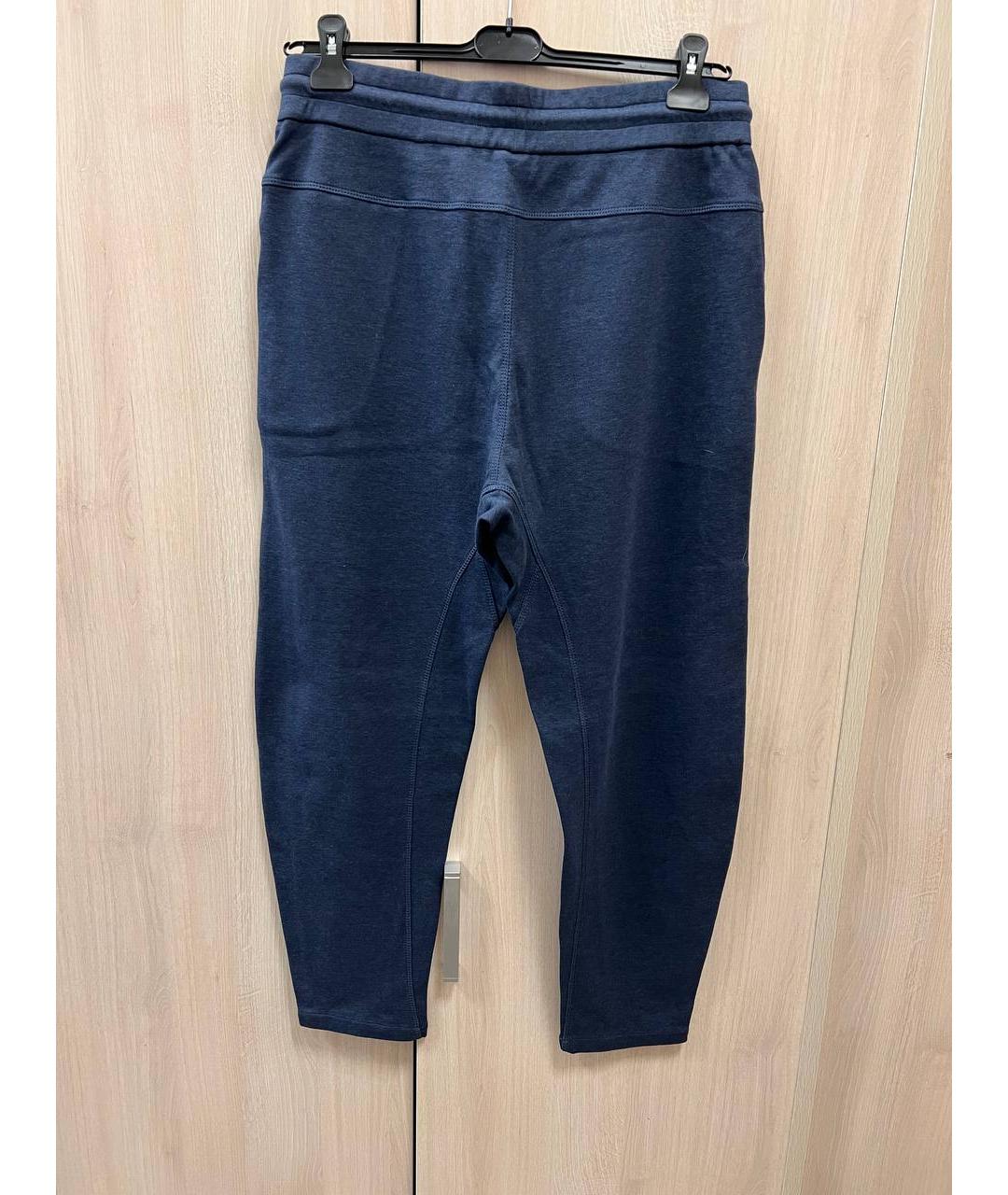 BRUNELLO CUCINELLI Синие хлопковые повседневные брюки, фото 2