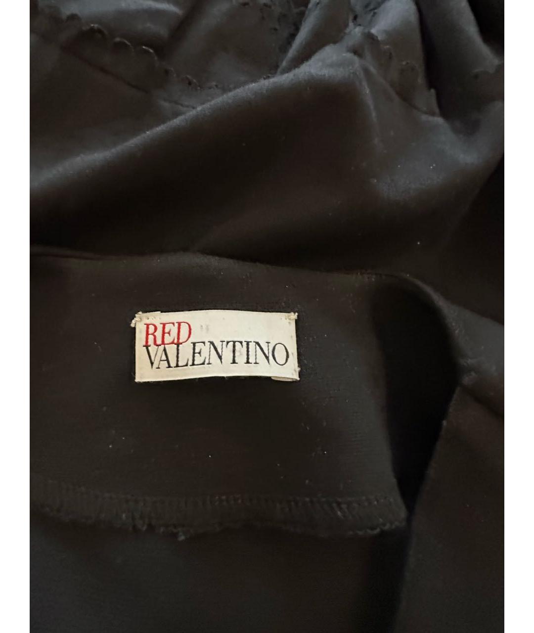 RED VALENTINO Черный хлопко-эластановый кардиган, фото 3