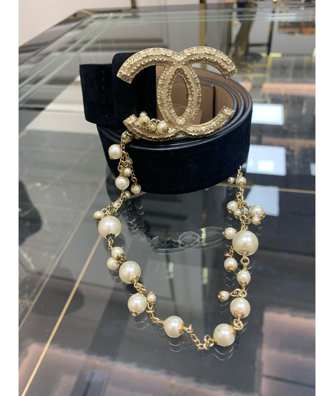 CHANEL Черный замшевый ремень, фото 2