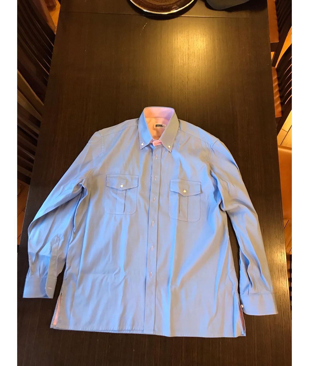 ZILLI Голубая хлопковая кэжуал рубашка, фото 8