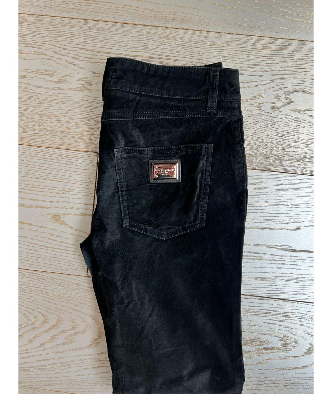 DOLCE&GABBANA Черные велюровые брюки узкие, фото 2