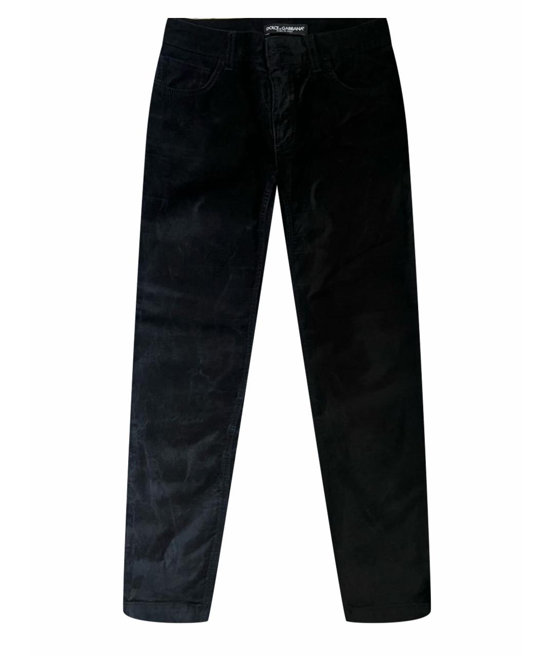 DOLCE&GABBANA Черные велюровые брюки узкие, фото 1