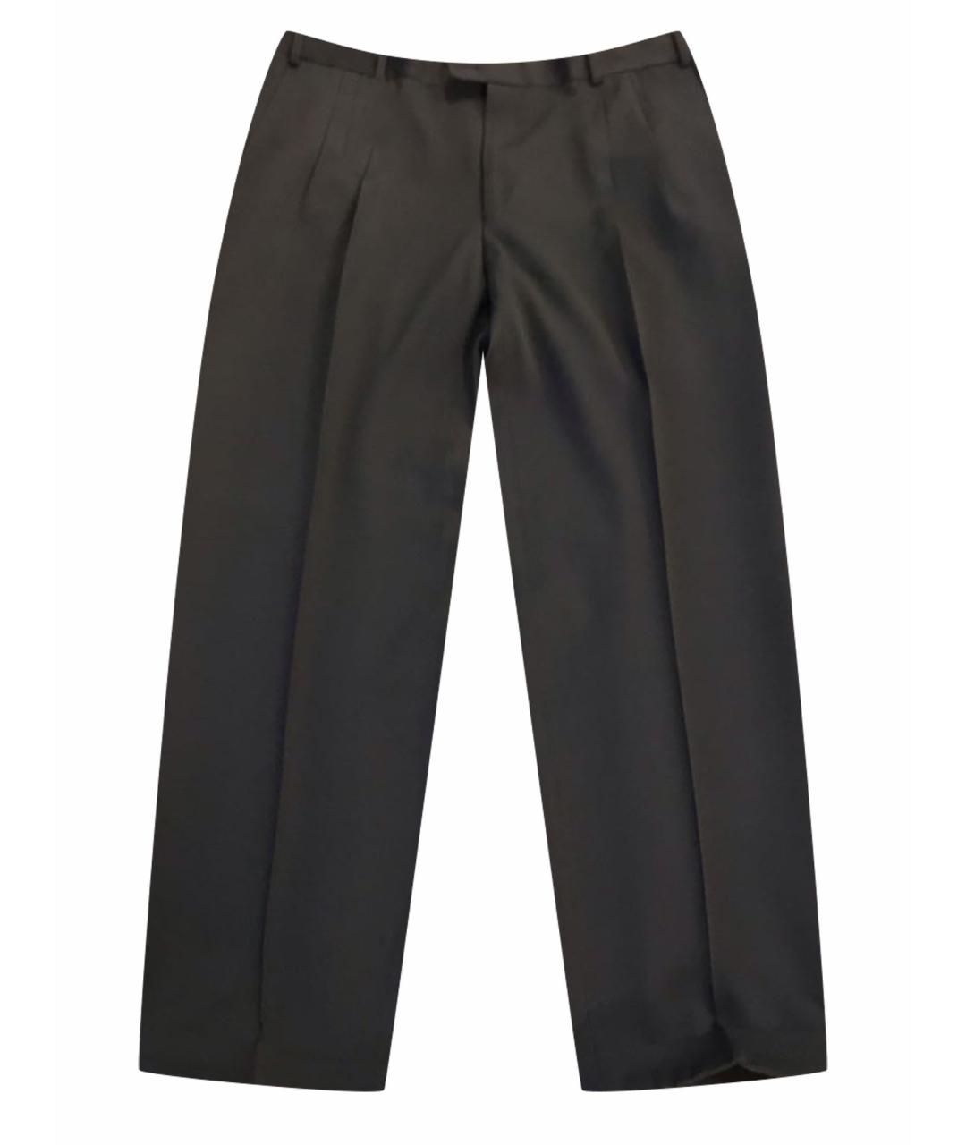 ZANELLA Черные шелковые классические брюки, фото 1