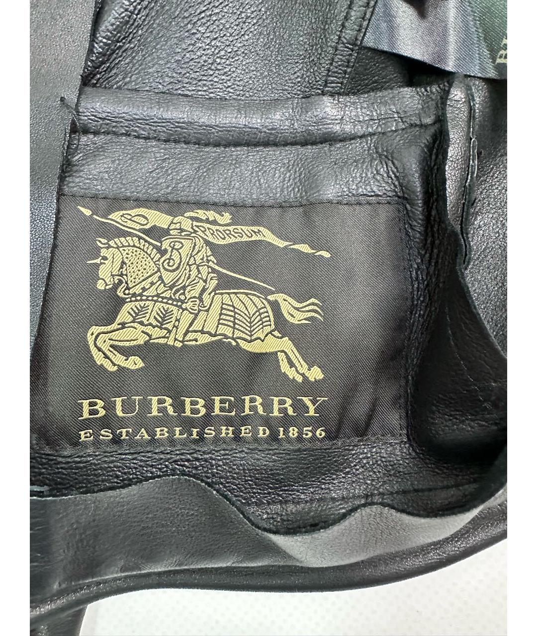 BURBERRY Черная кожаная куртка, фото 4