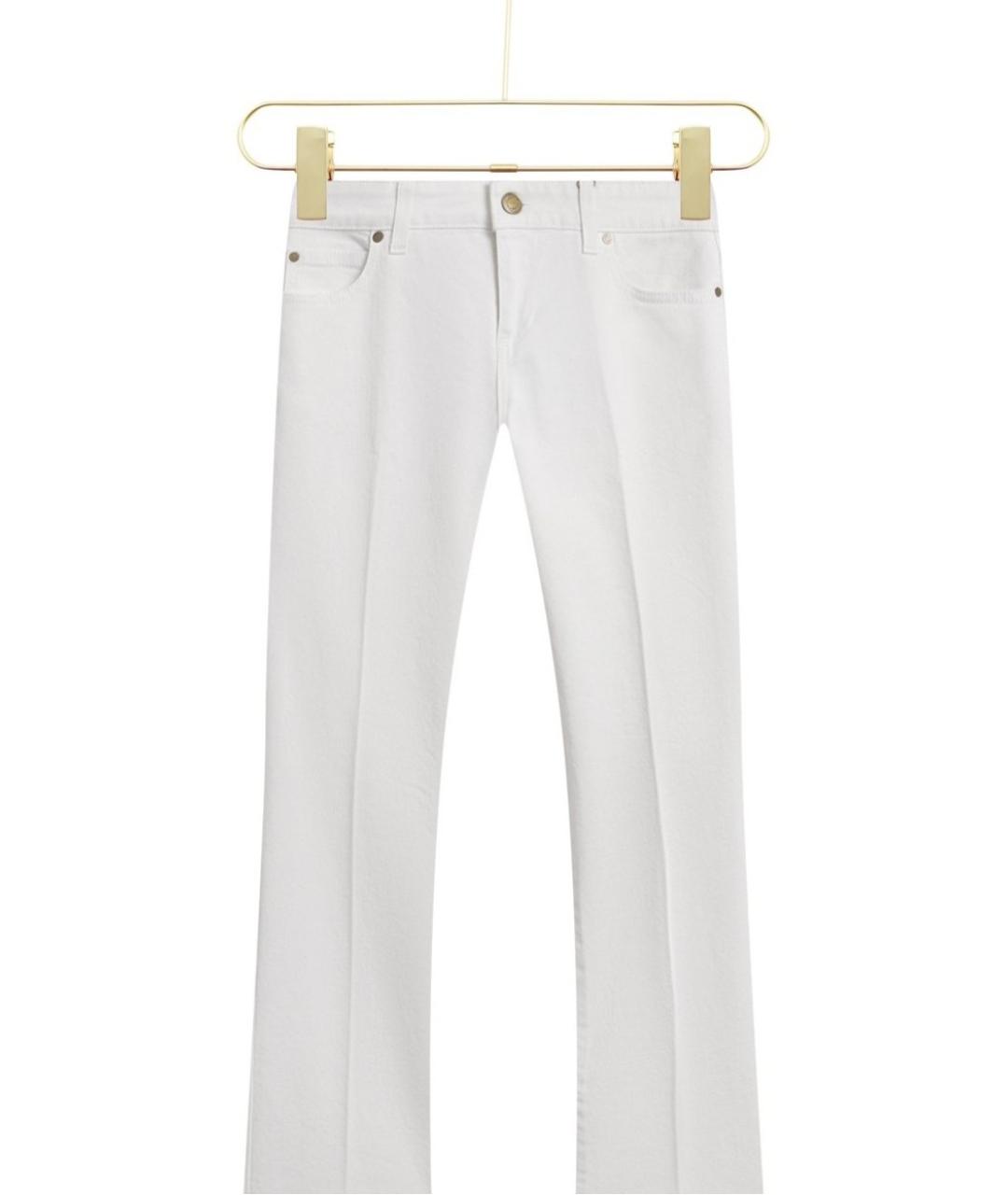 GUCCI Белые хлопковые джинсы клеш, фото 4