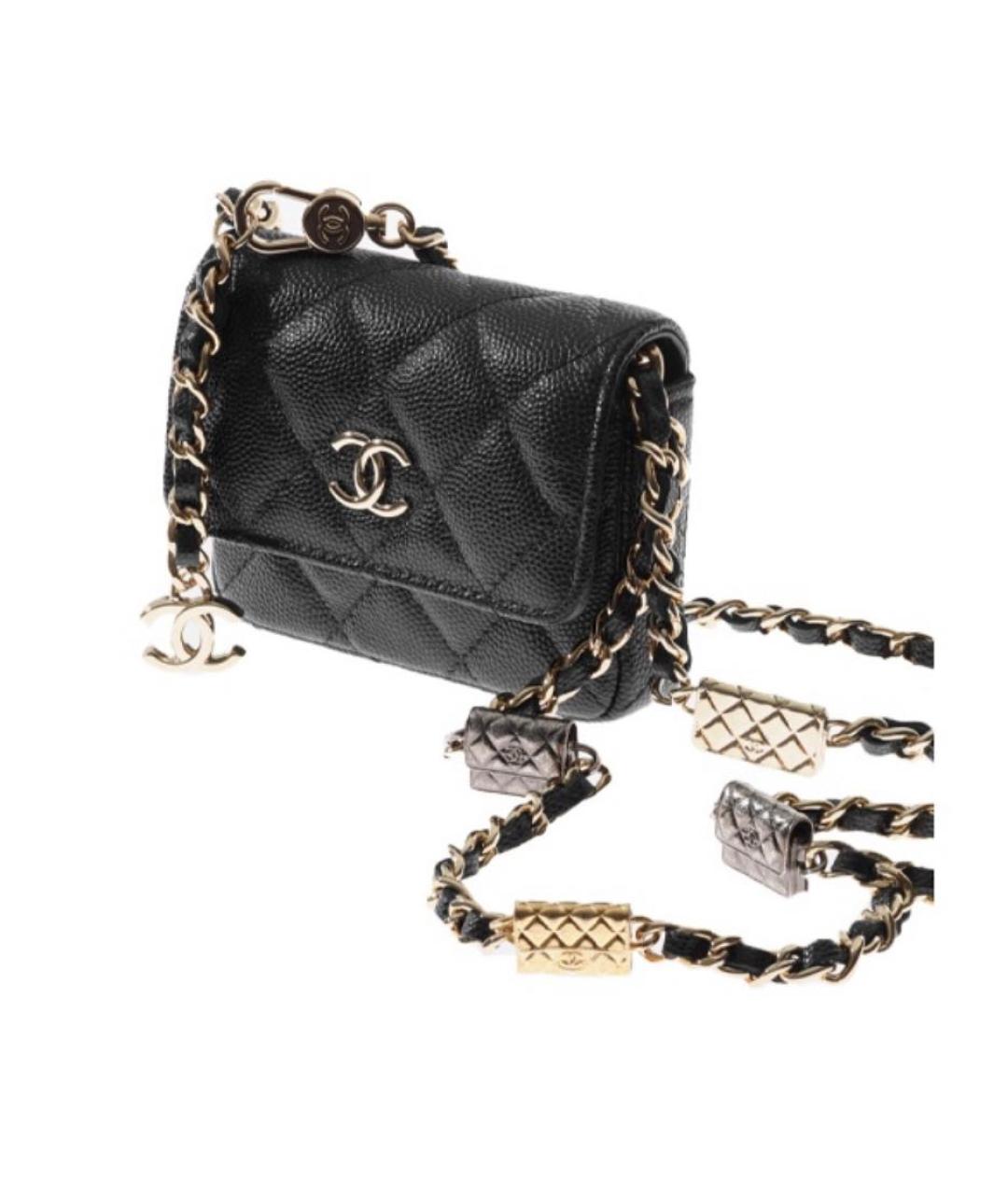 CHANEL Черная кожаная поясная сумка, фото 4