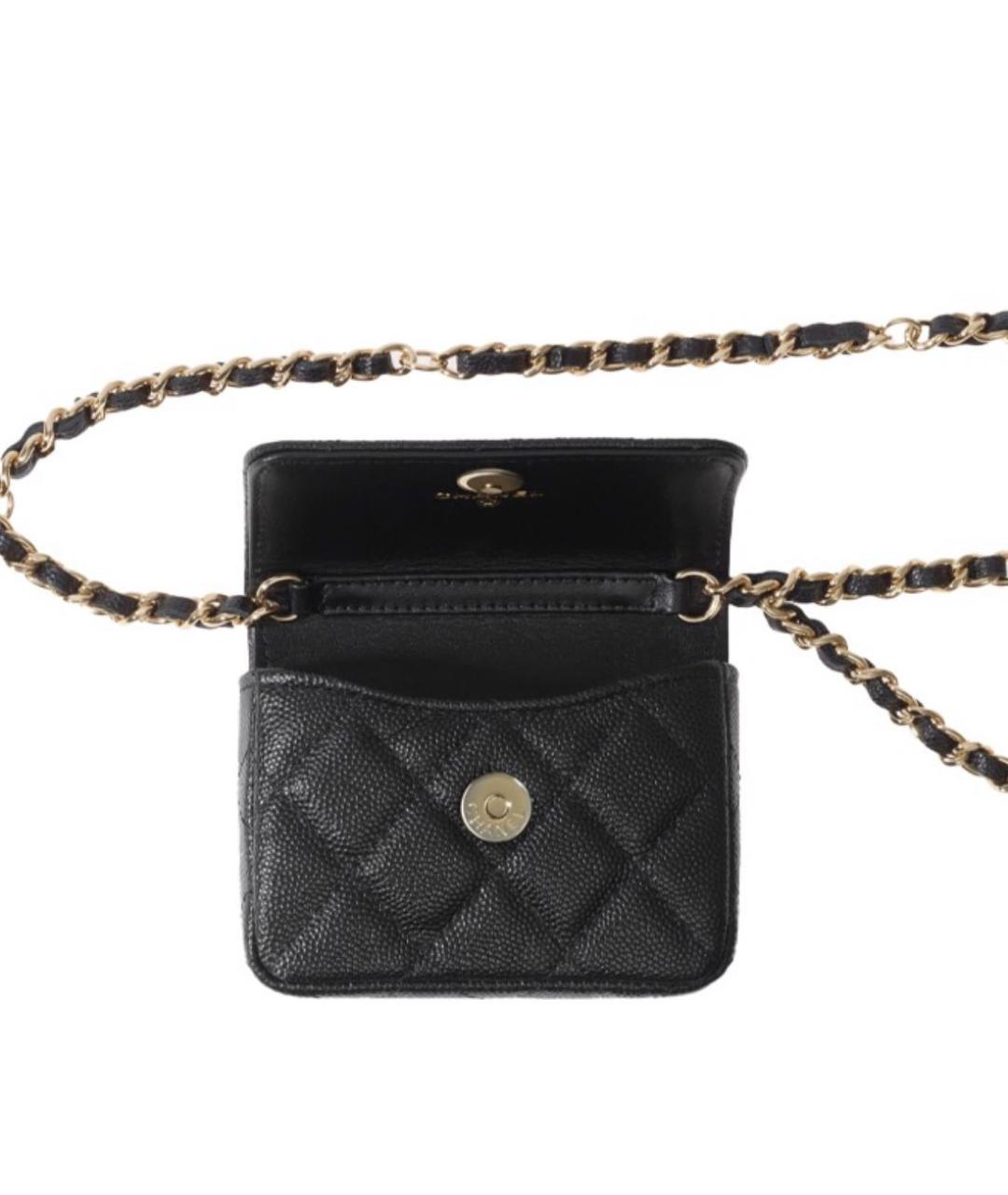 CHANEL Черная кожаная поясная сумка, фото 3