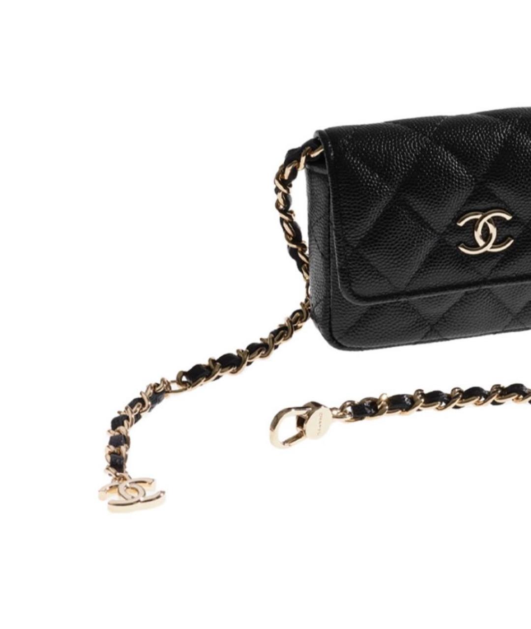 CHANEL Черная кожаная поясная сумка, фото 2