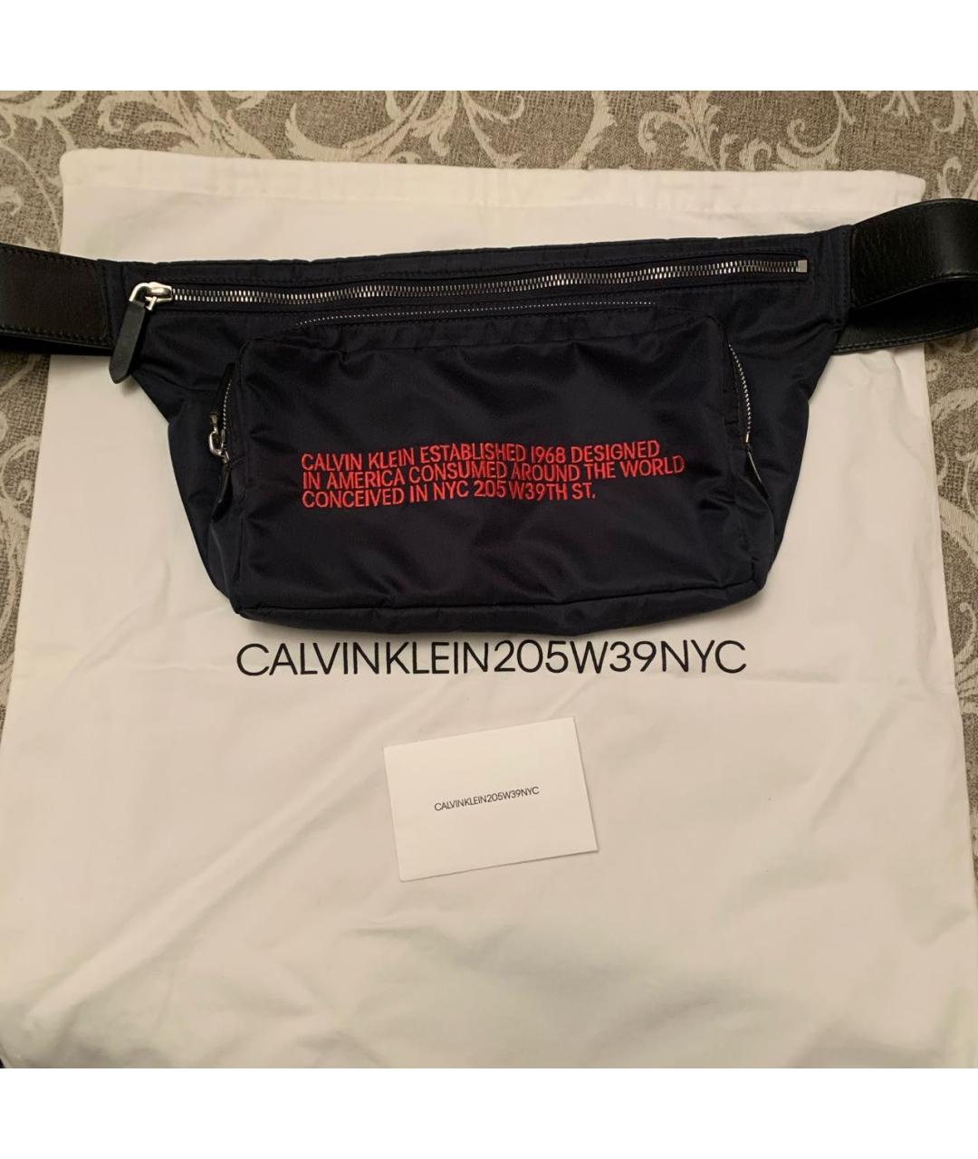 CALVIN KLEIN 205W39NYC Темно-синяя тканевая поясная сумка, фото 9