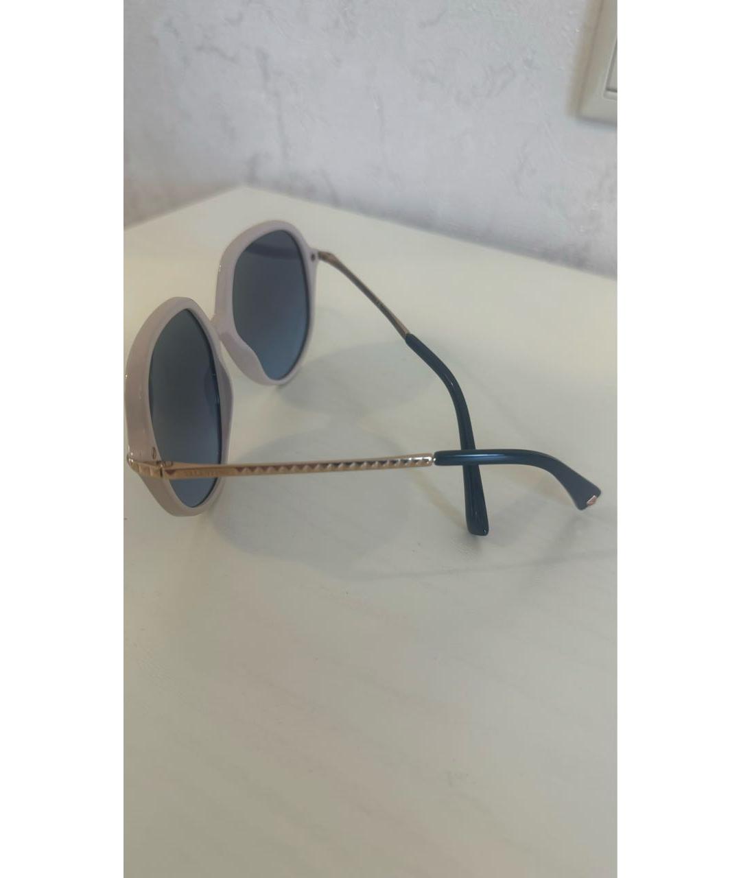 VALENTINO Бежевые пластиковые солнцезащитные очки, фото 6