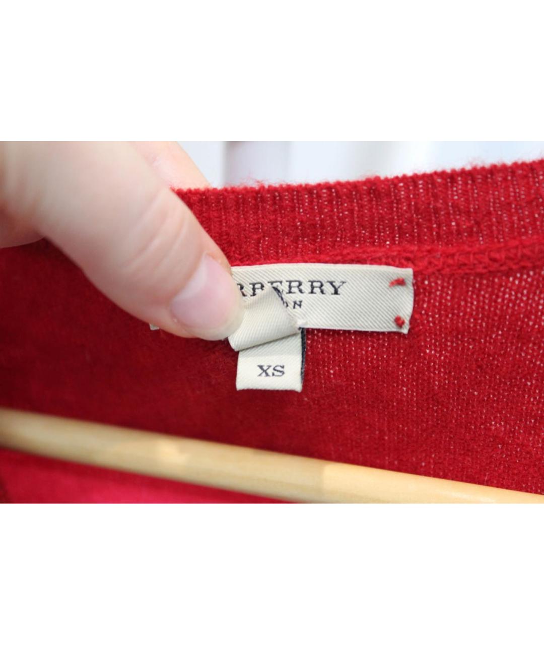 BURBERRY Красный шерстяной джемпер / свитер, фото 5