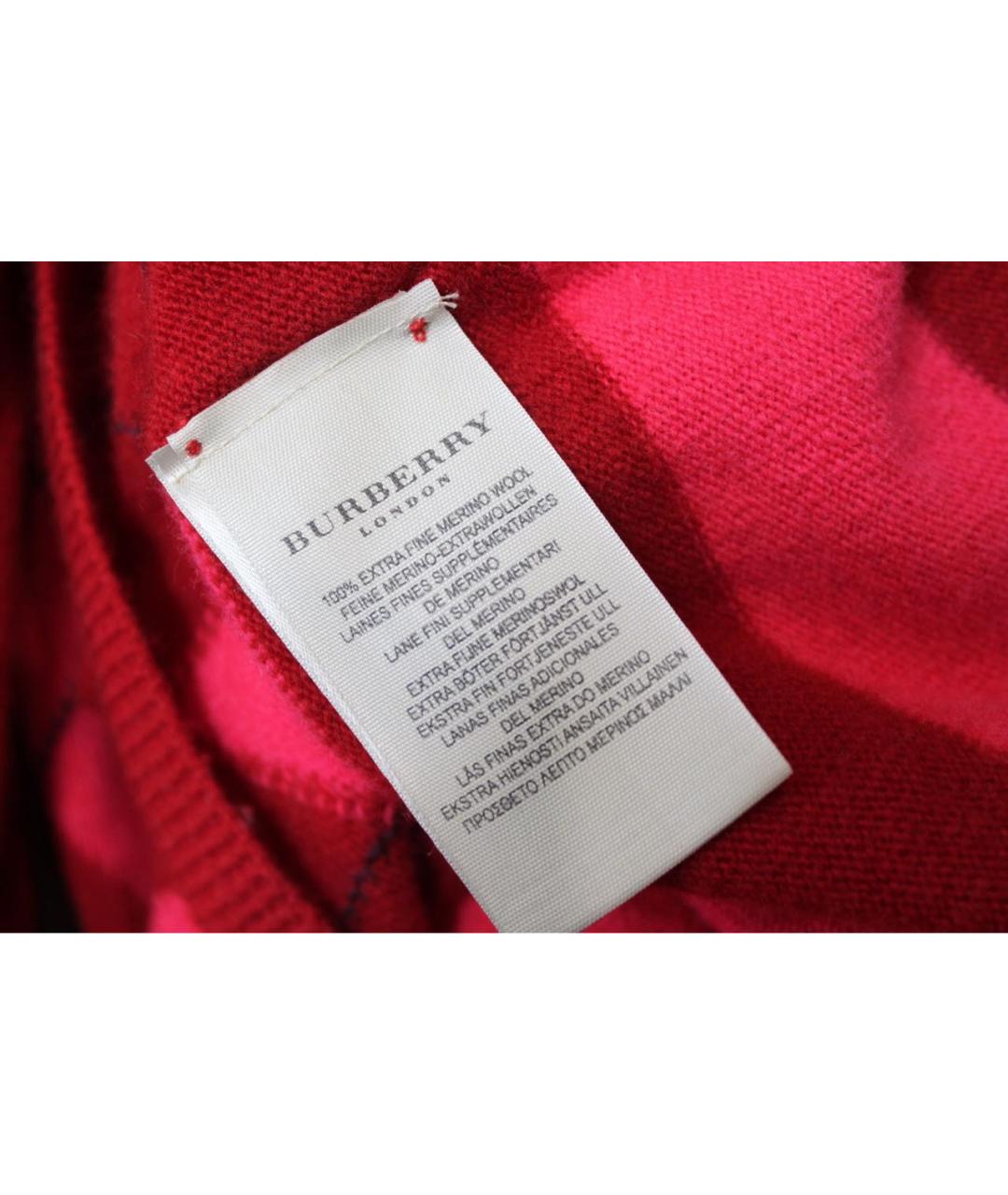 BURBERRY Красный шерстяной джемпер / свитер, фото 6