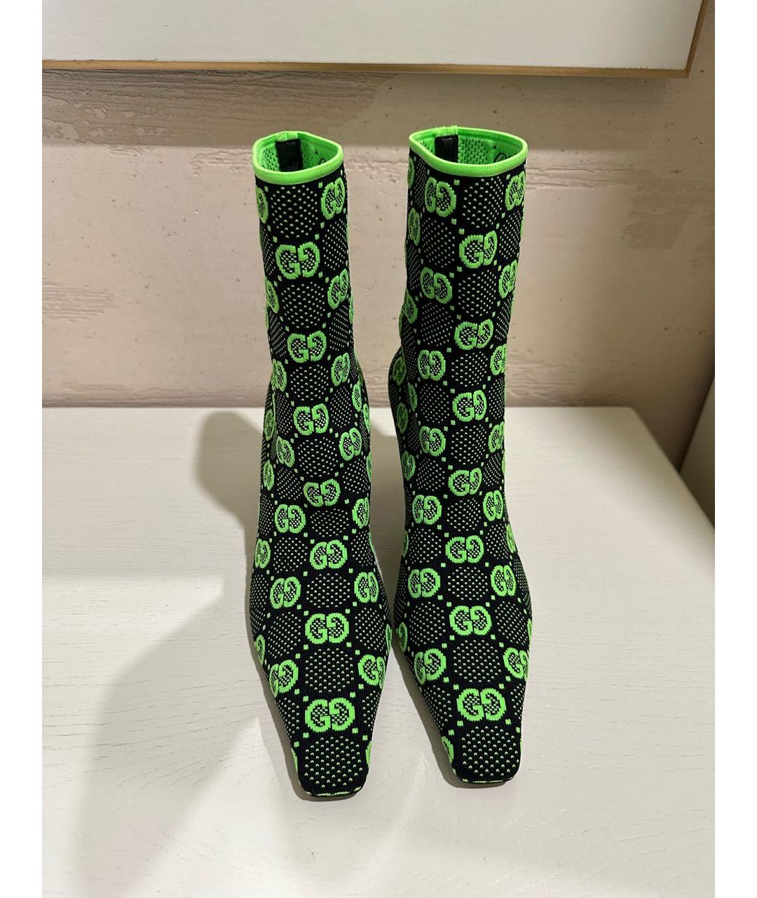 GUCCI Черные текстильные ботильоны, фото 4