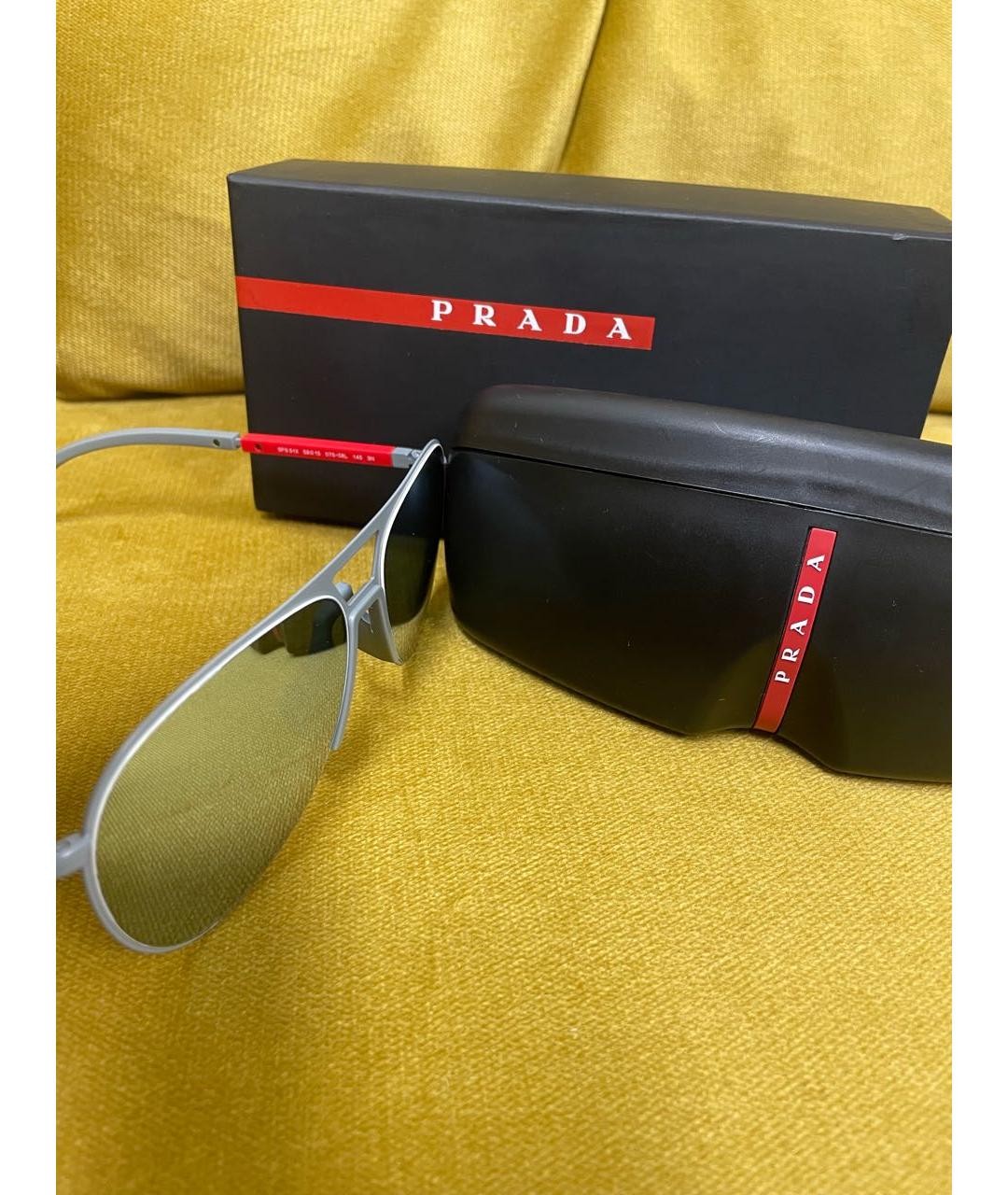 PRADA Серые пластиковые солнцезащитные очки, фото 4