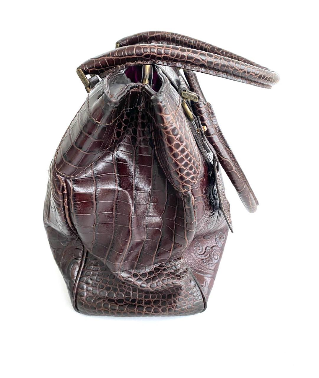 ETRO Бордовая кожаная сумка с короткими ручками, фото 2