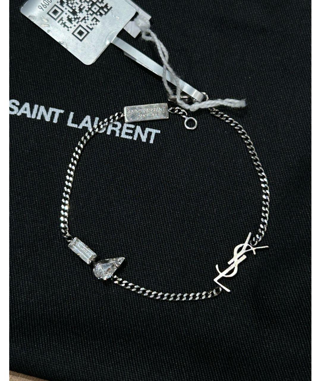 SAINT LAURENT Серебрянный латунный браслет, фото 6