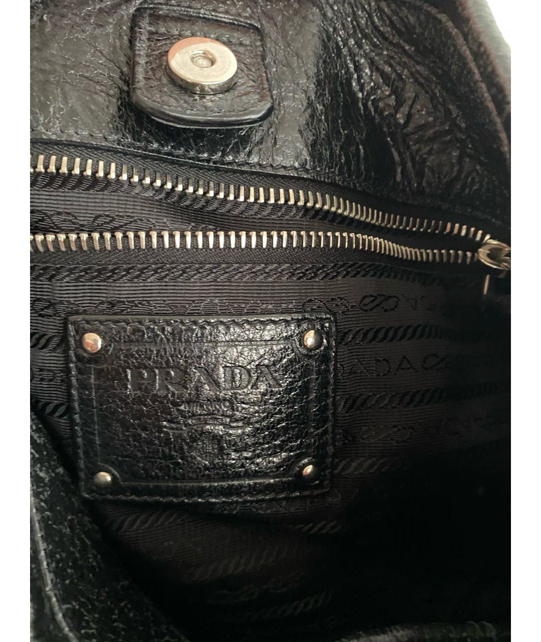 PRADA Черная кожаная сумка через плечо, фото 7