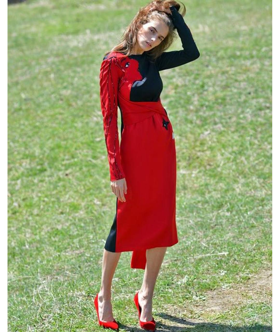 ALEXANDER TEREKHOV Красное шелковое коктейльное платье, фото 6