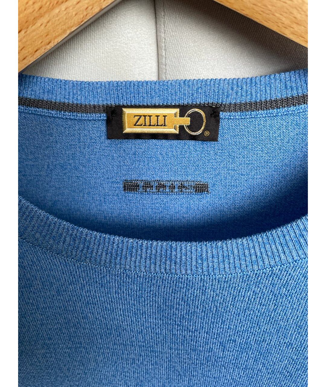 ZILLI Голубой шелковый джемпер / свитер, фото 3