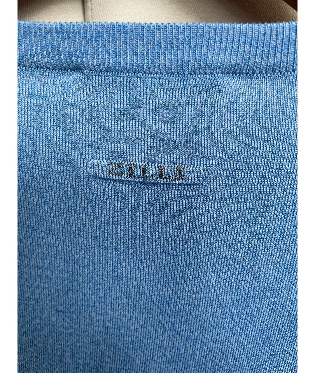 ZILLI Голубой шелковый джемпер / свитер, фото 5